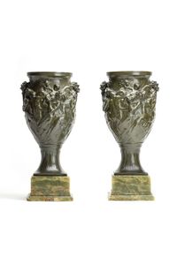 Art Nouveau bronze patinated vases - image 3