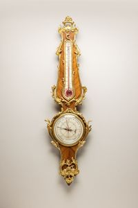 Rosewood Banjo Barometer with Thermometer - image 1