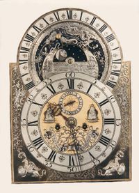L02 Hollands staand horloge met Planisphere. - afbeelding 4