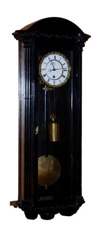 V04 Miniature ebonized Vienna Wall Clock 8 days duration - image 1