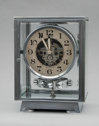 M115 Verchroomde art deco JL Reutter vier glazen Atmos klok - afbeelding 2