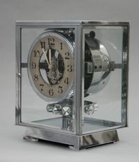 M115 Verchroomde art deco JL Reutter vier glazen Atmos klok - afbeelding 5