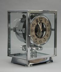 M115 Verchroomde art deco JL Reutter vier glazen Atmos klok - afbeelding 4