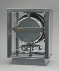 M115 Verchroomde art deco JL Reutter vier glazen Atmos klok - afbeelding 3