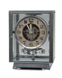 M115 Verchroomde art deco JL Reutter vier glazen Atmos klok - afbeelding 1