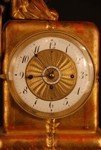 Abs-06 Wooden viennese 'au bon sauvage' clock with moving eyes automaton and music box. - image 5