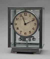 M127 Nikkelen 5 glazen Atmos klok, Reutter no 6972, 5 glazen, Frankrijk ca.1930. - afbeelding 2