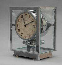 M127 Nikkelen 5 glazen Atmos klok, Reutter no 6972, 5 glazen, Frankrijk ca.1930. - afbeelding 5