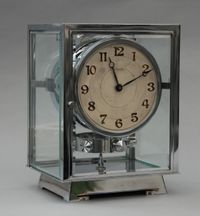 M127 Nikkelen 5 glazen Atmos klok, Reutter no 6972, 5 glazen, Frankrijk ca.1930. - afbeelding 4
