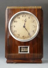 M154 Wooden Atmos clock, coromandel veneers, J.L. Reutter,model LG I,No 617, France circa 1930. - image 2