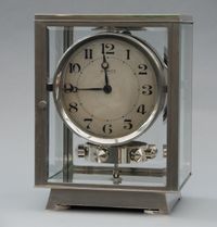 M155 Nikkelen art deco JL Reutter vier glazen Atmos klok - afbeelding 2