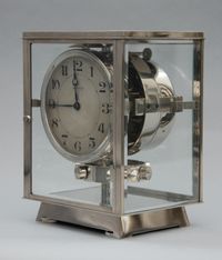 M155 Nikkelen art deco JL Reutter vier glazen Atmos klok - afbeelding 5