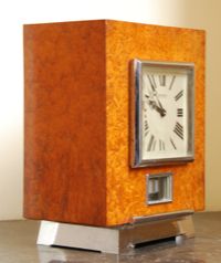 M161 Atmos clock, Amboina wood, J.L. Reutter, number 919, France circa 1930. - image 3
