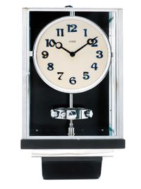 W35  Large nickel plated Art Deco J. L. Reutter Wall Hanging Three-Glass Atmos Clock. - image 1