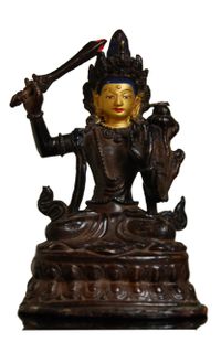 Oda 36 Chinees-Tibetaanse verguld bronzen figuur van een godheid - afbeelding 1