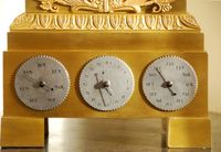 M166 Tabel/mantel clock calendar, moon  phases retrograde displays, 8 day time and strike pendule a Paris movement signed Pons on front plate - image 4