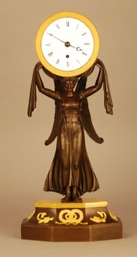 M164 Bronze 'Aurora' clock with fusee movement. - image 2