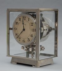 M176 Nickel plated art deco J. L. Reutter four-glass Atmos clock - image 5