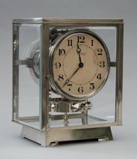 M176 Nickel plated art deco J. L. Reutter four-glass Atmos clock - image 4