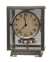 M176 Nickel plated art deco J. L. Reutter four-glass Atmos clock - image 1