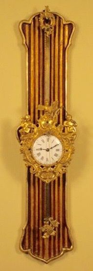 W30 Rack clock mounted on a shaped giltwood backboard. - image 2