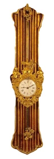 W30 Rack clock mounted on a shaped giltwood backboard. - image 1