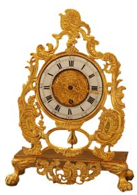 m118 Louis XV mantel clock, fire-gilt, signed by Henri Rossius A Liege. - image 1