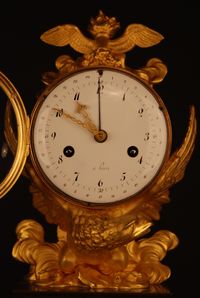 M76 Directoire - 1793-95 - gilt and patinated bronze mantle clock - afbeelding 3