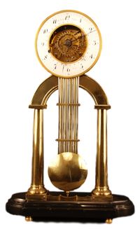 S01 Skeleton clock with glass dome - image 1