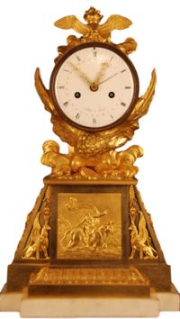 M77 Directoire - 1793-95 - gilt bronze mantle clock, in original condition, eight day duration - image 1