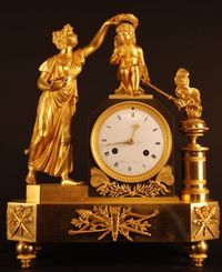 M68 Fraaie vergulde Franse pendule - afbeelding 2