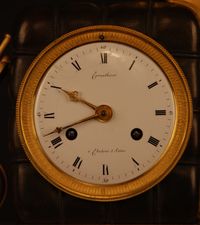 M73 French gilt bronze mantel clock, member of the 'Au bon Sauvage' familie, with a gilt statue of 'Mercury/Hermes' - image 5