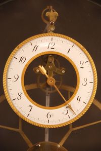 S06 A glass mounted skeleton clock - image 3