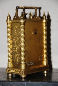 C20 Gilt bronze Pendule D'Officier with quarter repetition and alarm - image 4