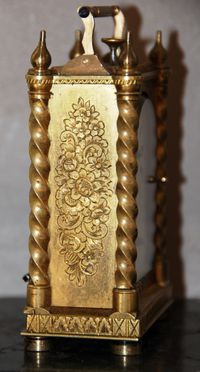 C20 Gilt bronze Pendule D'Officier with quarter repetition and alarm - image 7