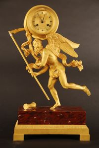 M69 Gilt bronze and marble 'Father Time' clock - image 2