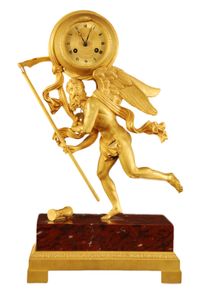 M69 Gilt bronze and marble 'Father Time' clock - image 1