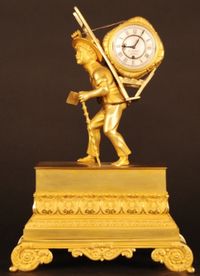 ABS-13 Gilt bronze ' portefaix' clock, miniature - afbeelding 2