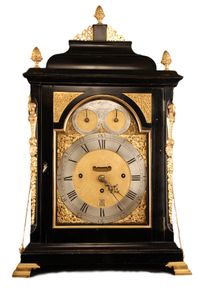 BR05 Large tableclock with music automaton playing 4 melodies with 18 hamers on 10 bells, - image 1