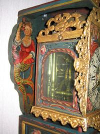 DW11 Miniature 18th century Dutch-Frisian 'stoeltjesklok schippertje' with alarm function. - afbeelding 3