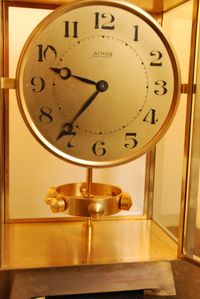 M195 Grote verguld bronzen Atmos klok, Reutter no 6259, 4 glazen, Frankrijk - afbeelding 3