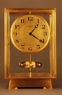 M195 Grote verguld bronzen Atmos klok, Reutter no 6259, 4 glazen, Frankrijk - afbeelding 2