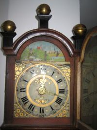 DW24 Bijzonder Fries staartklokje, zgn. kantoortje of notarisklok, ca. 1830, in volledig originele staat - afbeelding 5