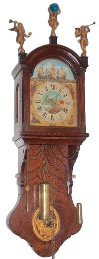 DW09 Frisian Wall clock 'Spinnekopje' with rocking ships automaton - afbeelding 1