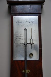 BA06 Franse Barometer/ Thermometer gesigneerd Charles Frecót - Rue de la harpe no 93 - afbeelding 3