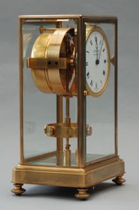 M208 Large Reutter gilt brass Atmos K1, no 321, 5 glasses, France circa 1930. - image 4
