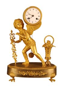 M20 Vuurvergulde Franse pendule - afbeelding 1