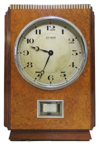 M217 Wooden Atmos clock, amboyna veneers, J.L. Reutter, model LG I, No 144 - image 1