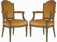 Een Paar Louis XVI Fauteuils - afbeelding 1
