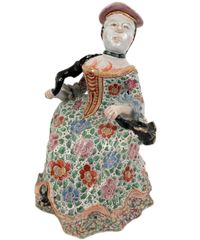 A « Petit -Feu »  Figural cistern in Dutch Delftware - image 1